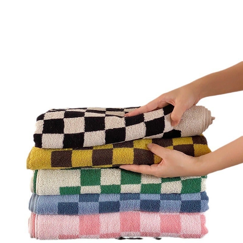 Jin Xin Hot-Selling Cotton Jacquard Beach Towel - Plaid Series, Soft and Absorbent for Home Use - Image 5