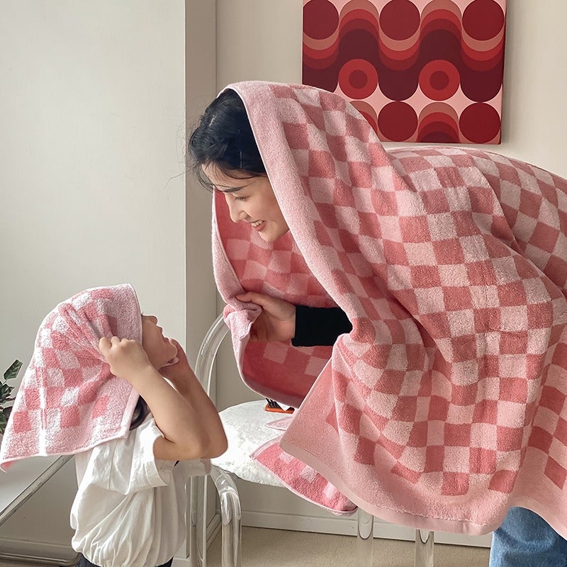 Jin Xin Hot-Selling Cotton Jacquard Beach Towel - Plaid Series, Soft and Absorbent for Home Use - Image 2