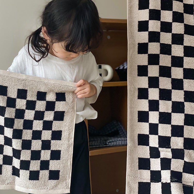 Jin Xin Hot-Selling Cotton Jacquard Beach Towel - Plaid Series, Soft and Absorbent for Home Use - Image 3