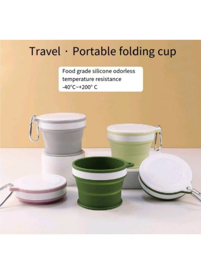 Food Grade Silicone Folding Cup Outdoor Business Trip Portable Mouthwash Cup Water Cup Green - Image 2