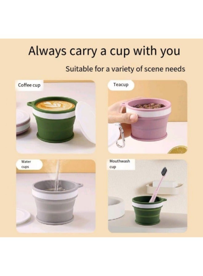 Food Grade Silicone Folding Cup Outdoor Business Trip Portable Mouthwash Cup Water Cup Green - Image 4