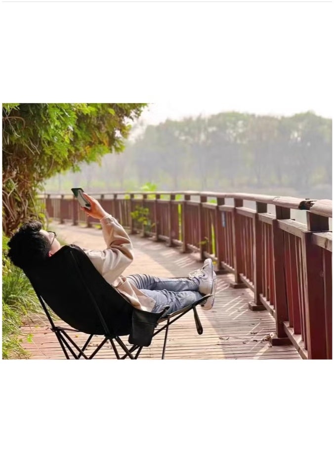 rayze Portable Camping Chair with Removable Footrest, Beach Chair with Side Storage Bag, 3-Position Adjustable Tall Backrest, Sturdy Steel Frame, Compact Outdoor Foldable Chair, Includes Carry Bag. - Image 2