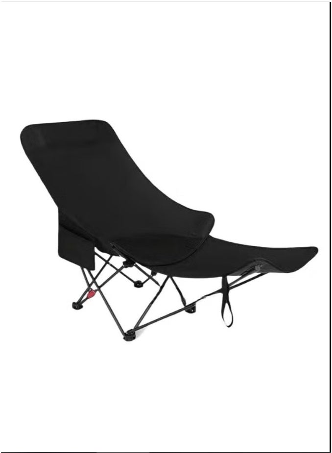 rayze Portable Camping Chair with Removable Footrest, Beach Chair with Side Storage Bag, 3-Position Adjustable Tall Backrest, Sturdy Steel Frame, Compact Outdoor Foldable Chair, Includes Carry Bag. - Image 3