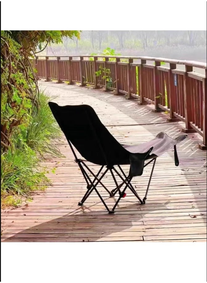 rayze Portable Camping Chair with Removable Footrest, Beach Chair with Side Storage Bag, 3-Position Adjustable Tall Backrest, Sturdy Steel Frame, Compact Outdoor Foldable Chair, Includes Carry Bag. - Image 1