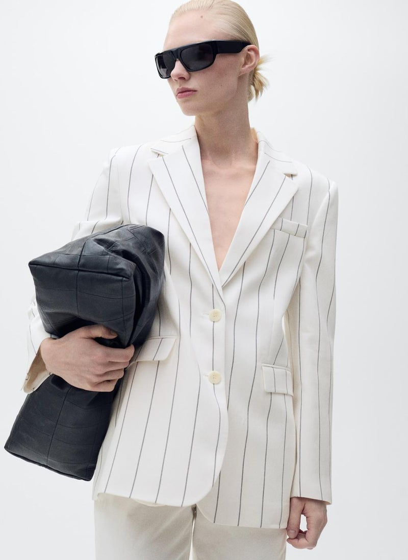 MANGO Pinstripe Suit Jacket  - Image 1