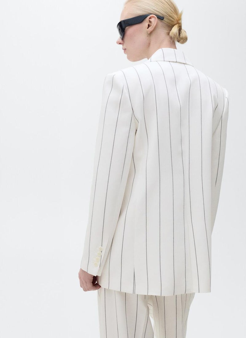 MANGO Pinstripe Suit Jacket  - Image 2
