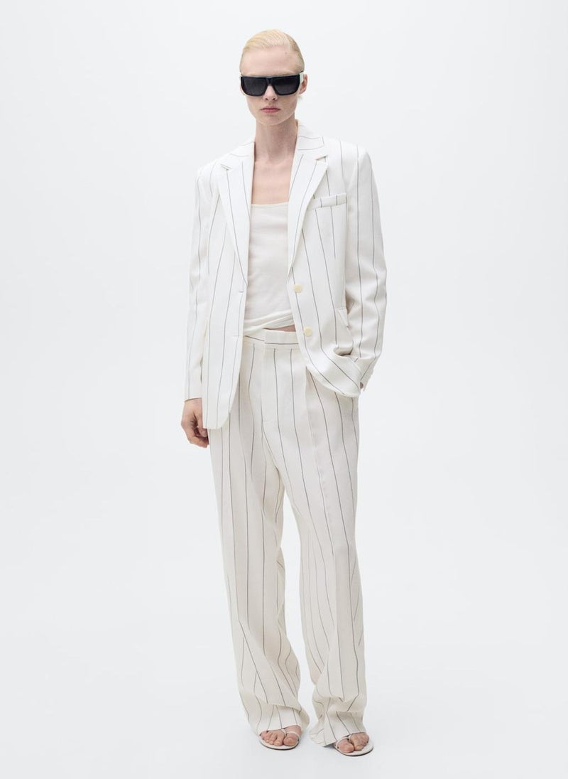 MANGO Pinstripe Suit Jacket  - Image 5