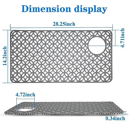 QKVCX Sink Protectors for Kitchen Sink,28.2''x 14.2'' Sink Protectors for Kitchen,Sink Drainage Mat- Non-slip Sink Mat for Bottom of Kitchen Farmhouse Porcelain Sink Kitchen Sink Grid Accessory. - Image 5