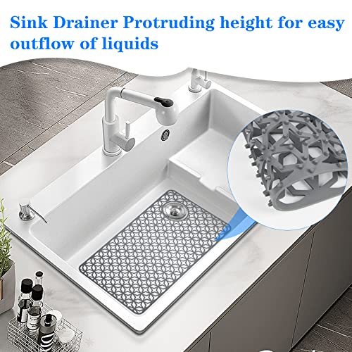 QKVCX Sink Protectors for Kitchen Sink,28.2''x 14.2'' Sink Protectors for Kitchen,Sink Drainage Mat- Non-slip Sink Mat for Bottom of Kitchen Farmhouse Porcelain Sink Kitchen Sink Grid Accessory. - Image 4