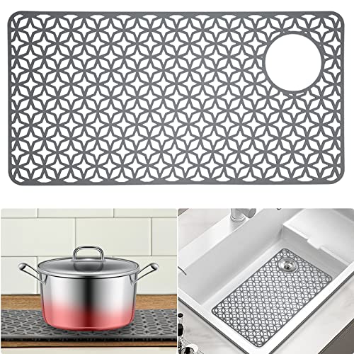 QKVCX Sink Protectors for Kitchen Sink,28.2''x 14.2'' Sink Protectors for Kitchen,Sink Drainage Mat- Non-slip Sink Mat for Bottom of Kitchen Farmhouse Porcelain Sink Kitchen Sink Grid Accessory. - Image 1