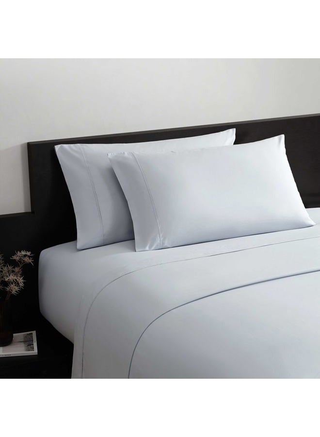 Vera Wang – King Sheet Set, 100% Egyptian Cotton Percale Bed Sheets with a Smooth & Crisp Feel, Deep Pockets, Bedding with Matching Fitted Sheet & Pillowcases (Blue) - Image 2