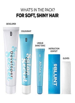 BBLUNT Salon Secret High Shine Creme Hair Colour, Natural Black 1, 100G With Shine Tonic, 8Ml, No Ammonia  - Image 3