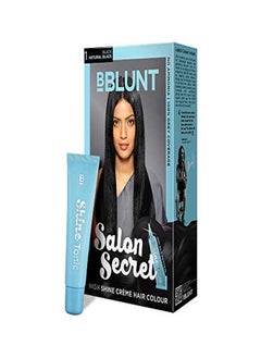 BBLUNT Salon Secret High Shine Creme Hair Colour, Natural Black 1, 100G With Shine Tonic, 8Ml, No Ammonia  - Image 2