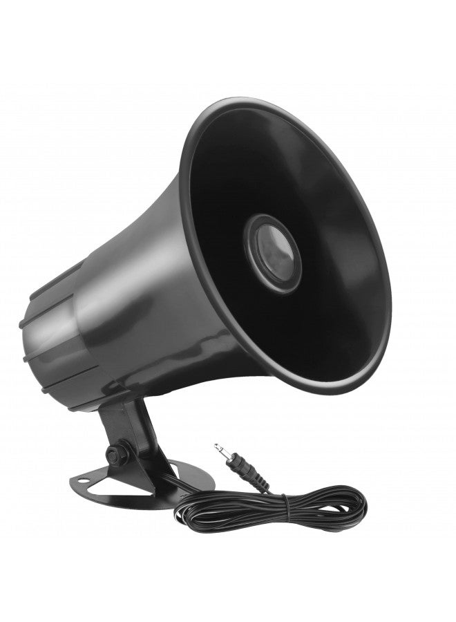 Pyle Pyle All-Weather Mono Trumpet Horn Speaker - 5 Portable PA Speaker with 8 Ohms Impedance & 25 Watts Peak Power - 180 Degree Swiveling Adjustable Bracket for Easy Maneuverability - Pyle PSP8 - Image 1