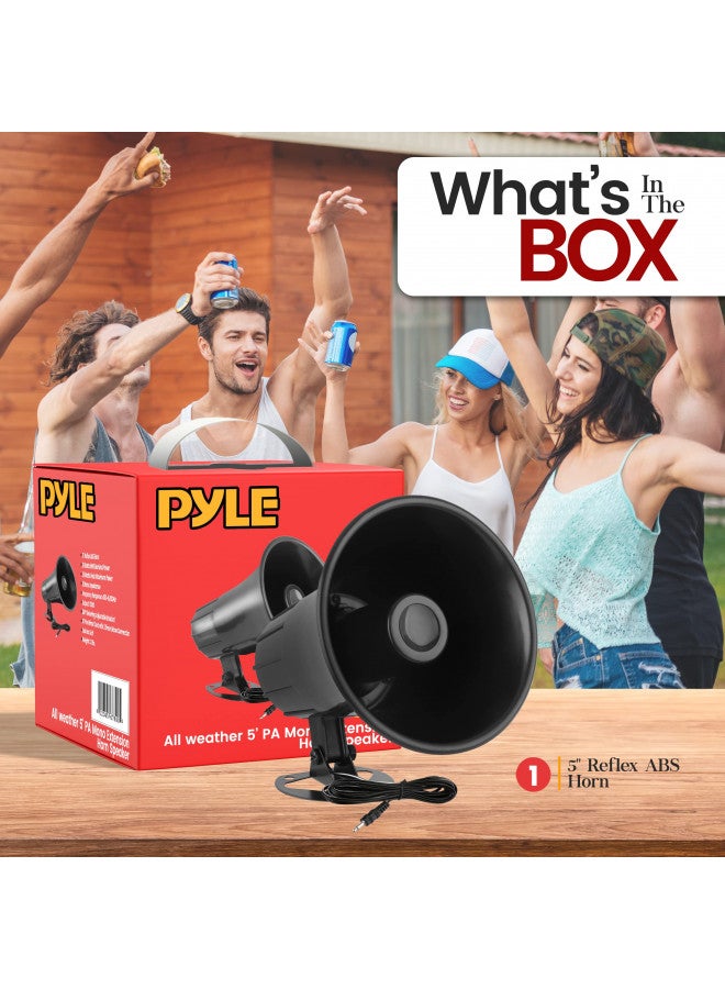 Pyle Pyle All-Weather Mono Trumpet Horn Speaker - 5 Portable PA Speaker with 8 Ohms Impedance & 25 Watts Peak Power - 180 Degree Swiveling Adjustable Bracket for Easy Maneuverability - Pyle PSP8 - Image 2