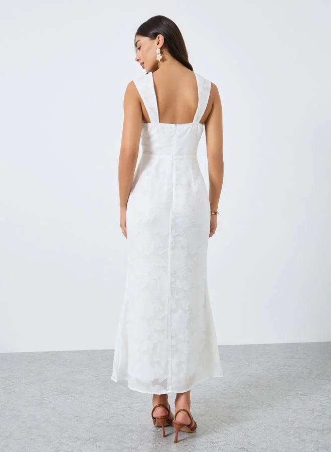Take Two  Take Two Solid All-Lace Square Neck Cami Midi Dress for Women | Best Price UAE