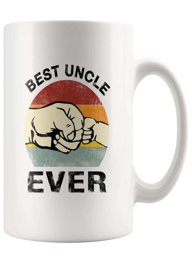 Panvola Best Uncle Ever From Niece Nephew Brother Sister Family Fathers Day For New Uncles Guncles Funcles Tio Bearded Uncle Cool Funny Drinkware Cup Novelty Ceramic Coffee Mug (White) - Image 1