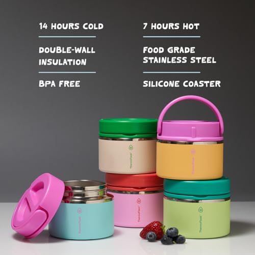 ThermoFlask Insulated Food Jar with Leakproof Lid (12 oz, Garden Party) - Stainless Steel Food Containers for Hot & Cold Meals, Lunch, Soup & Snacks - Image 5