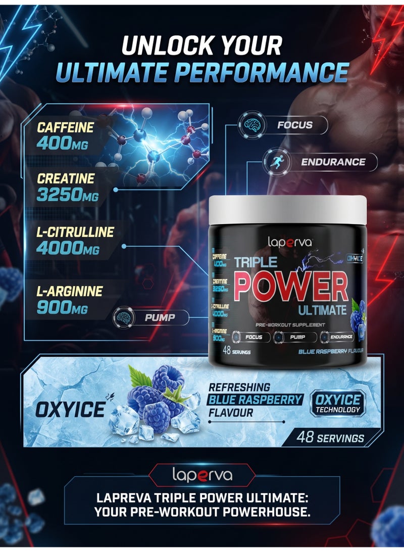 Laperva Triple Power Ultimate OXYICE, Blue Raspberry, 48 Servings Boosts Oxygen Levels in Muscles - Image 4