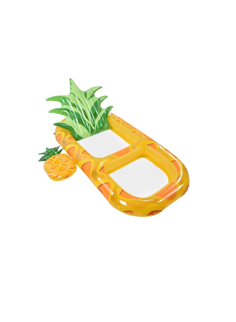 Velaurs Pineapple Shaped Inflatable Swimming Pool Floating Lounge Chair, Large Water Lounge Chair With Cup Holder - Image 1