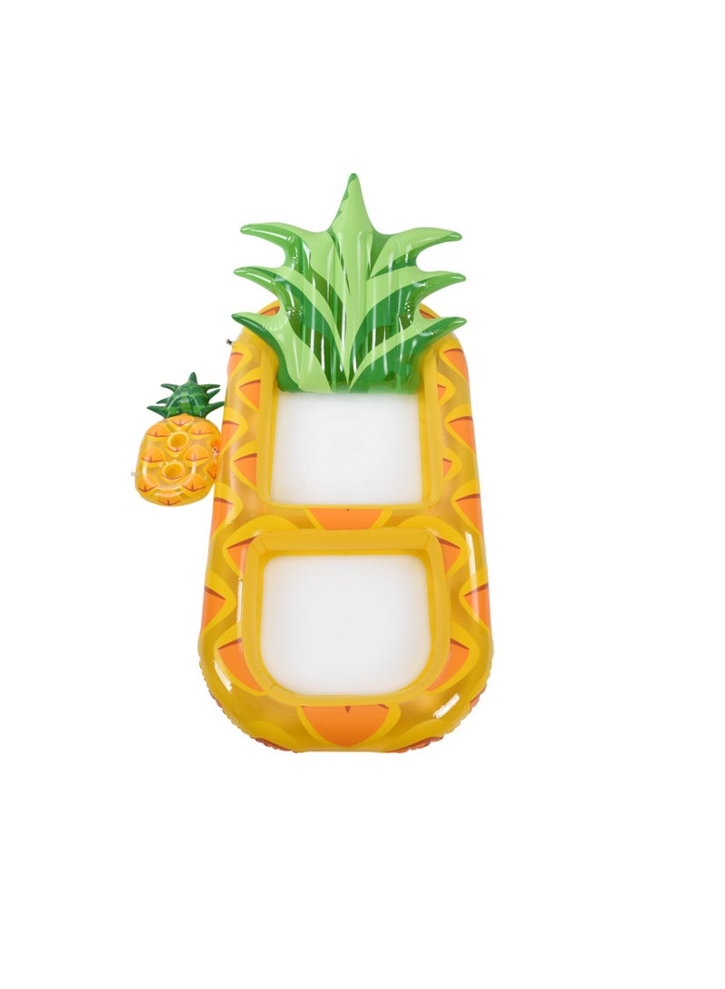 Velaurs Pineapple Shaped Inflatable Swimming Pool Floating Lounge Chair, Large Water Lounge Chair With Cup Holder - Image 2