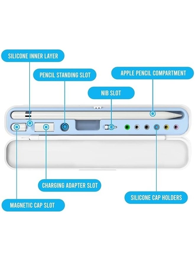 ShebSheb - Carrying Case Compatible with Apple Pencil 2nd Generation and 1st Gen Pencil and Samsung Galaxy S-Pen Series, Pencil case Consists of Hard PC Shell and Soft Silicone Inner - Image 1