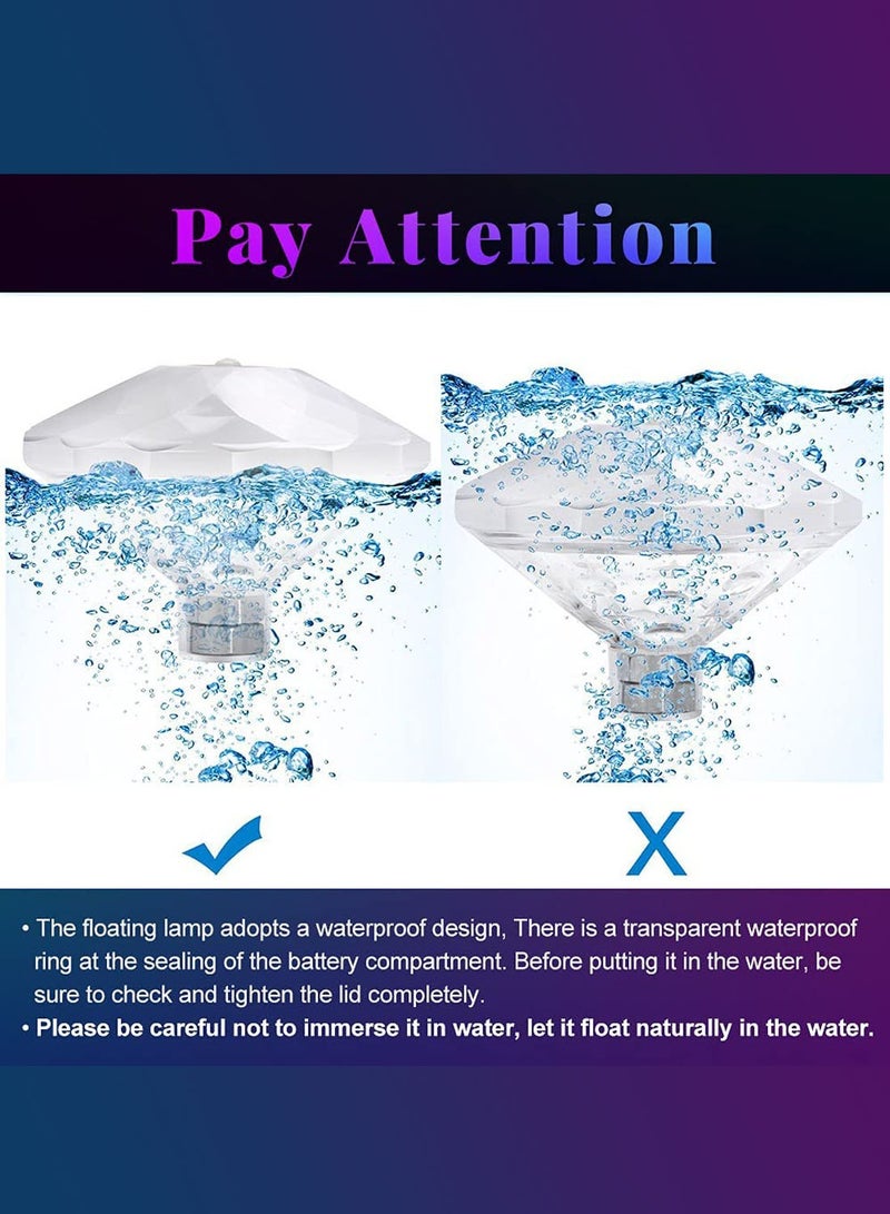 SOLARAE Swimming Pool Light Floating Pool Lights with 7 Modes Ornament Bathtub Pond Décor Underwater Waterproof Lighting Flashing Fountain Accessories Disco Pool Party Decorations, Hot Tub Bath Toys - Image 5