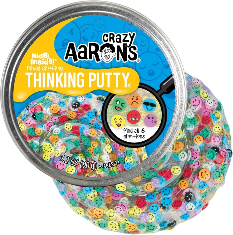 Crazy Aaron's Hide Inside Putty Playset - Mixed Emotions Clear Putty with Hidden Pieces - Non-Toxic, Never Dries Out - Image 1