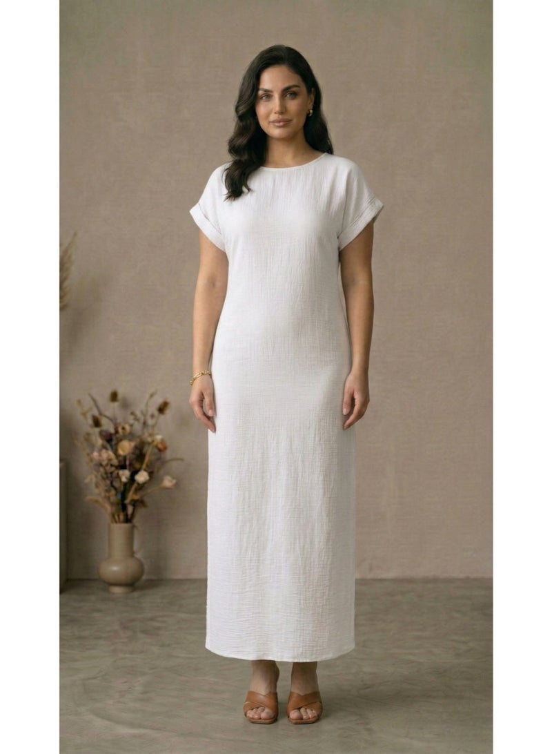 عباية داخلية سي واي بريميوم - طقم 4 قطع، فستان ماكسي طويل محتشم للسيدات، كاجوال/رسمي، تحت العباية (جلابية)، ملمس ناعم ومريح على الجسم، جيد التهوية ومناسب لجميع الفصول (مقاسات من XS إلى 2XL) - Image 4