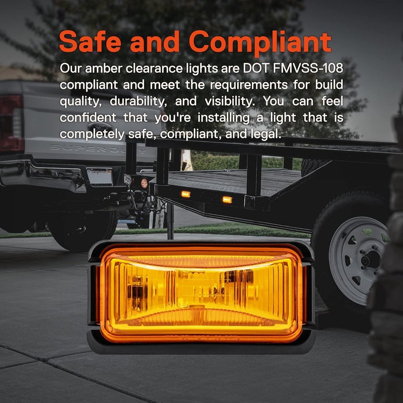 ONLINE LED STORE 2pc 2.5" Amber Trailer Marker Light with Black Bezel - Waterproof IP67 - Image 2
