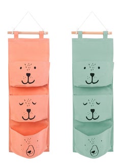Y&D Wall Hanging Storage Bag 3 Pockets Waterproof Linen Cotton Stylish Durable Versatile Solution for Any Room Set of 2  - Image 1