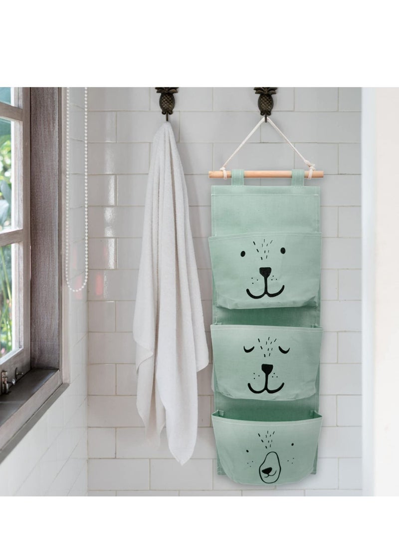 Y&D Wall Hanging Storage Bag 3 Pockets Waterproof Linen Cotton Stylish Durable Versatile Solution for Any Room Set of 2  - Image 5