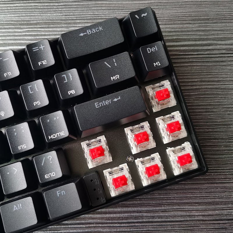 Motospeed CK67 67 Keys Wired Mechanical Keyboard RGB Light Effect ABS Keycap Kailh Red Switches Detachable Data Cable Black - Image 3