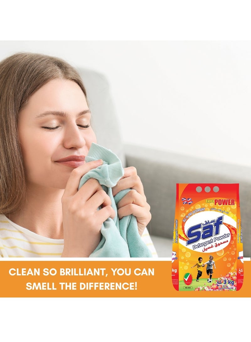 SAF Detergent 3KG, Orange (Pack of 2) - Powerful Cleaning with a Refreshing Twist - Image 4