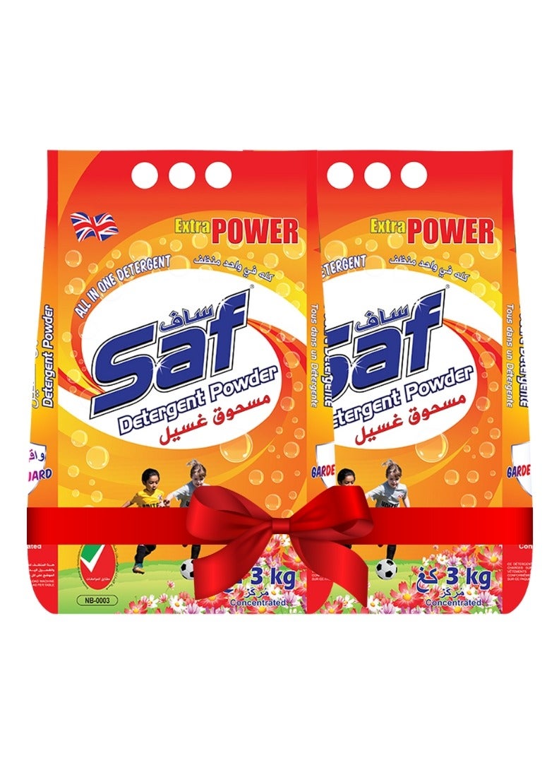 SAF Detergent 3KG, Orange (Pack of 2) - Powerful Cleaning with a Refreshing Twist - Image 1