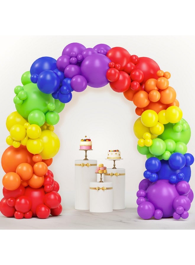 JOYIN 144 Pcs Rainbow Balloon Arch Kit, 6 Assorted Colors Balloons Arch Kit Different Sizes 18 12 10 5 Inch with Instruction for Birthday Party Baby Shower Wedding Party Decoration - Image 1