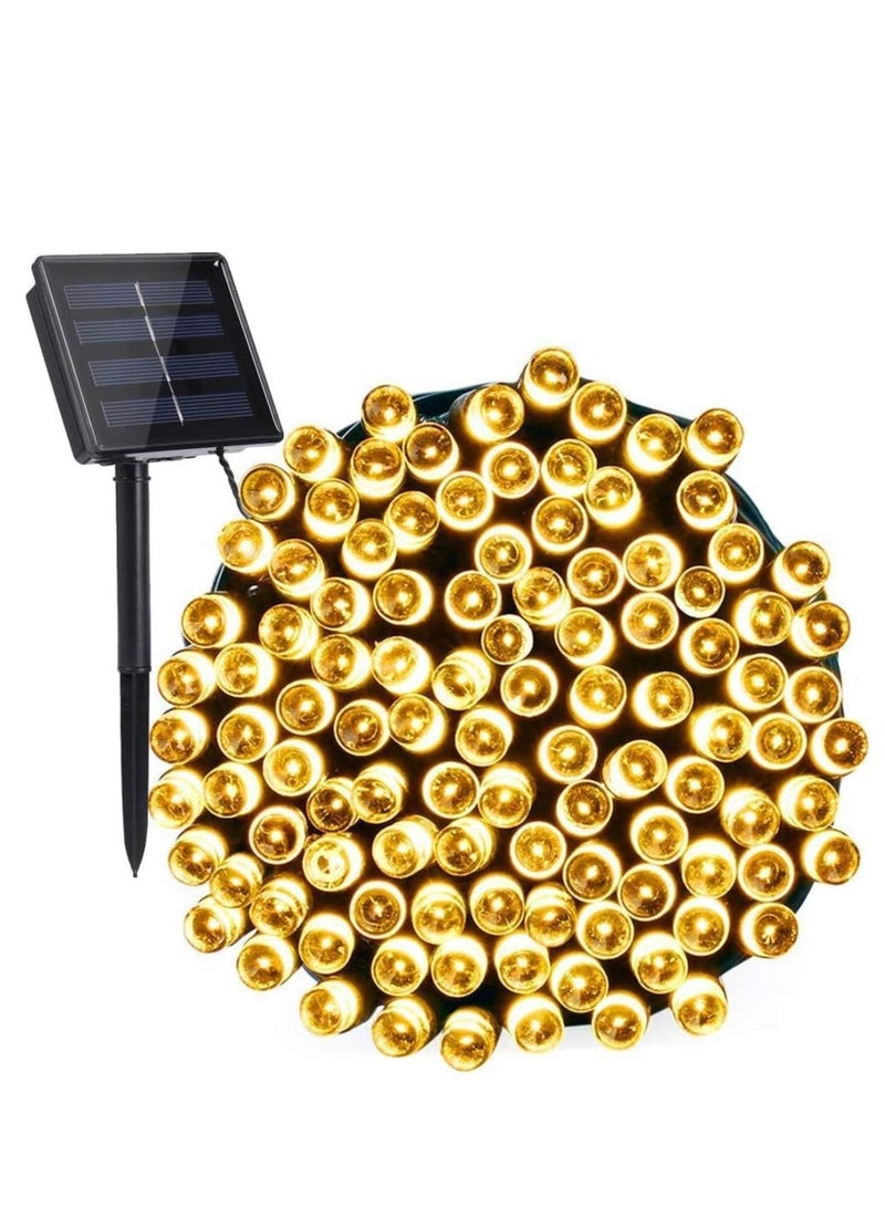 بيوينتي Solar Ramadan Lights, 22m 200 LED 8 Modes Outdoor Eid al-Adha String Lights, Waterproof Solar Fairy Lights for Tree, Fence, Holiday, Party, Balcony, Ramadan Decor - Warm White  - Image 1