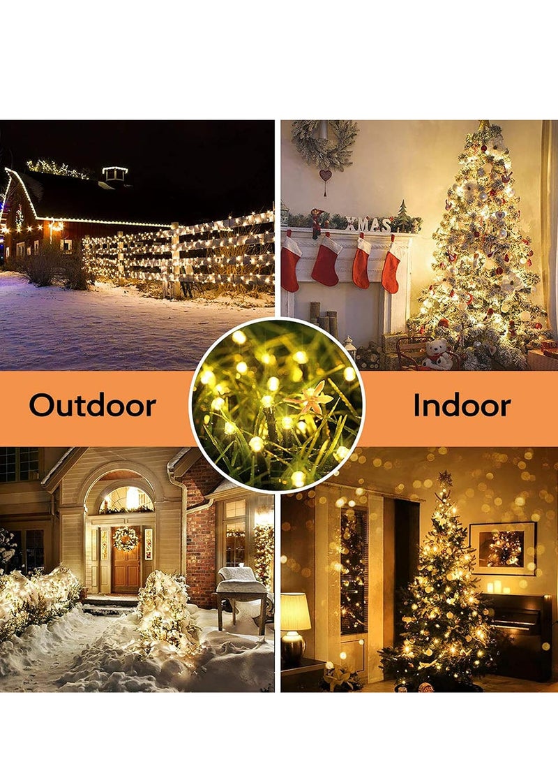 بيوينتي Solar Ramadan Lights, 22m 200 LED 8 Modes Outdoor Eid al-Adha String Lights, Waterproof Solar Fairy Lights for Tree, Fence, Holiday, Party, Balcony, Ramadan Decor - Warm White  - Image 3