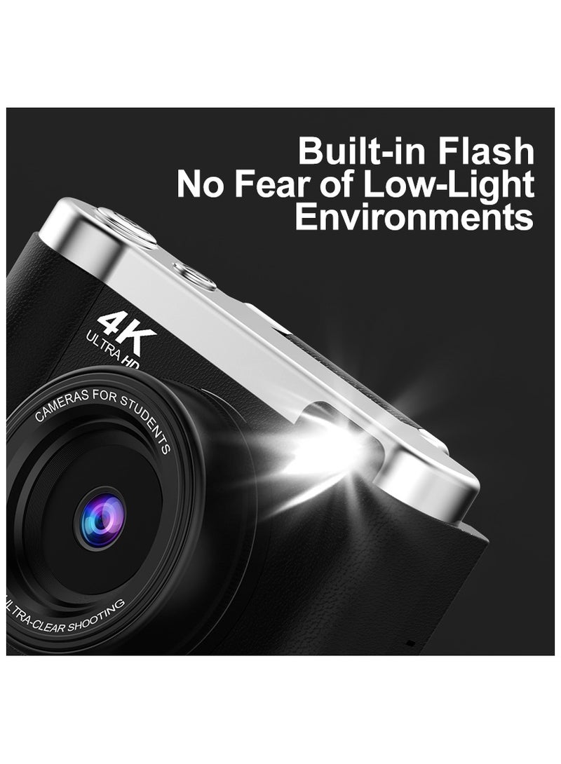 Generic 48MP Student Digital Camera with 4K CCD Digital Zoom, Portable Digital Camera with 180° Screen and Selfie Camera with Free 32GB SD Card and Card Reader  - Image 3