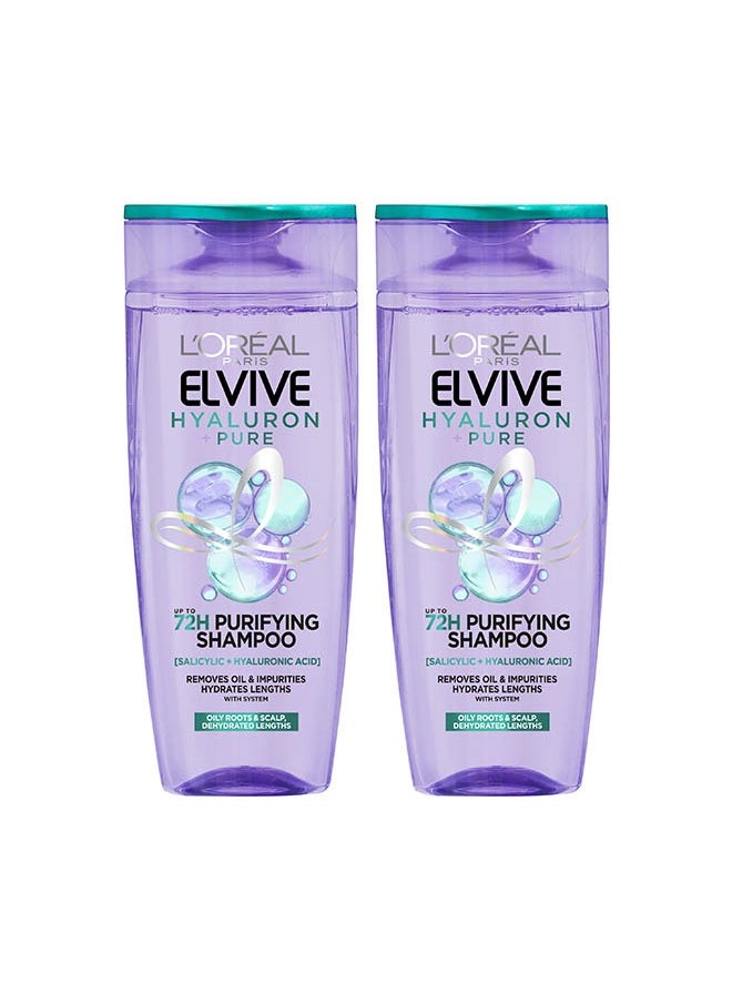L'OREAL PARIS - Elvive Hyaluron Pure Shampoo 400ml x 2 - Image 1
