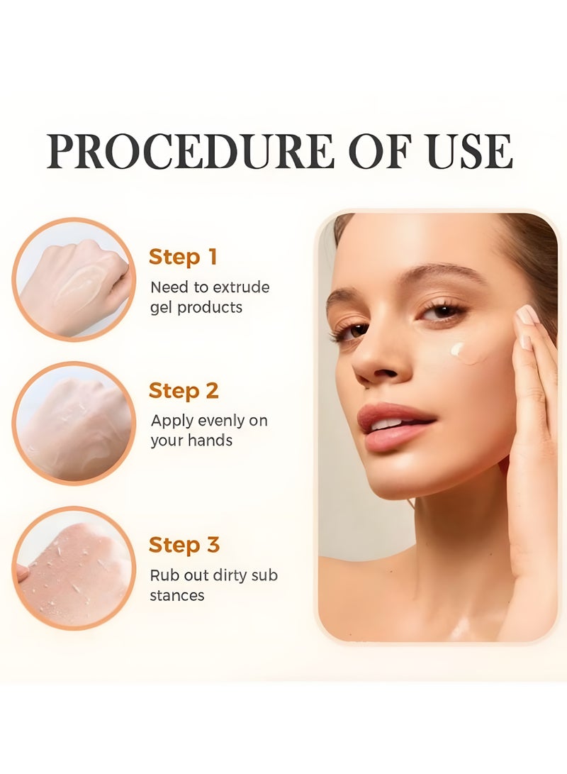 POUQUR Orange Enzymes Peeling Gel Orange Extract Face & Body Exfoliating Scrub Deep Pore Cleansing Blackhead Remover Brightening Skin Care 1 Pack 100ml - Image 3