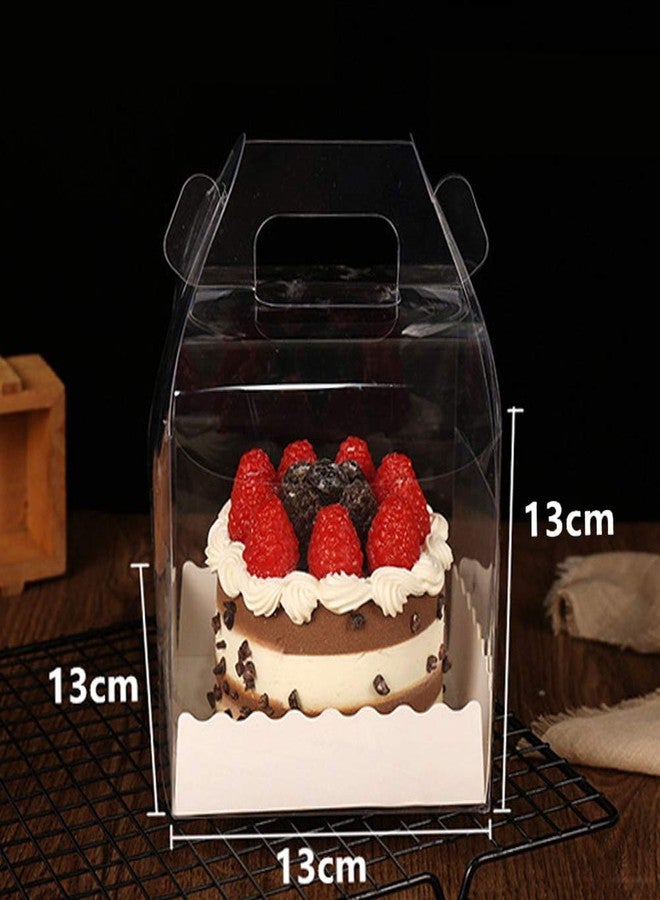 IBLUELOVER 10Pcs Clear Cake Boxes Carrier Packaging for 3/4 Inch Cake Transparent Gift Box Plastic Cupcake Candy Display Boxes Portable Single Cake Containers for Wedding Birthday Parties Baby Shower Favors - Image 2
