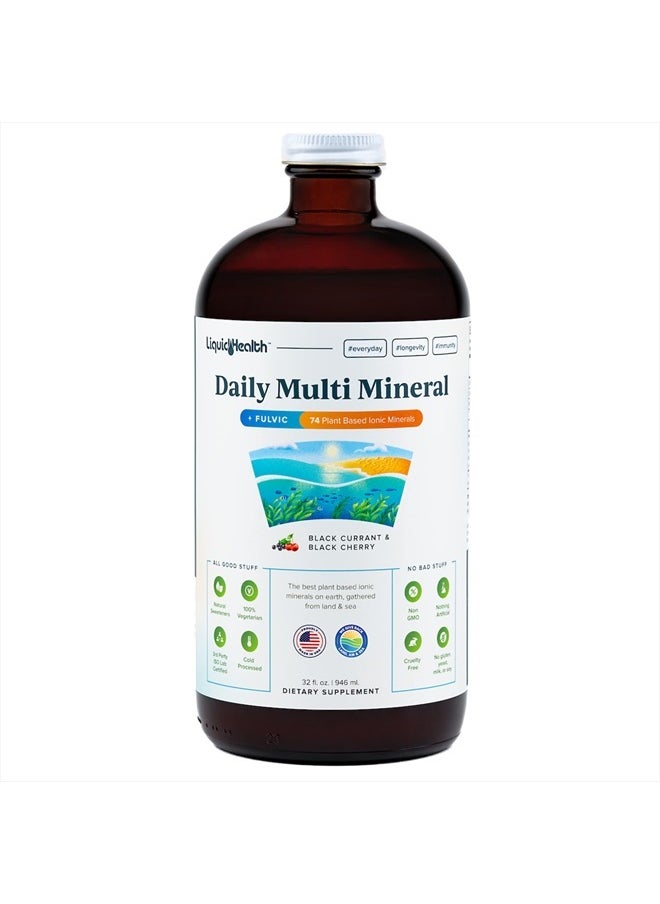 LIQUIDHEALTH 32 Oz Daily Multi Mineral, Highly Absorbable Trace Mineral Supplement with Fulvic Acid, Plant-Based Ionic Minerals, Ocean Sea Minerals Plus Aloe Vera Juice for Energy & Relaxation  - Image 1