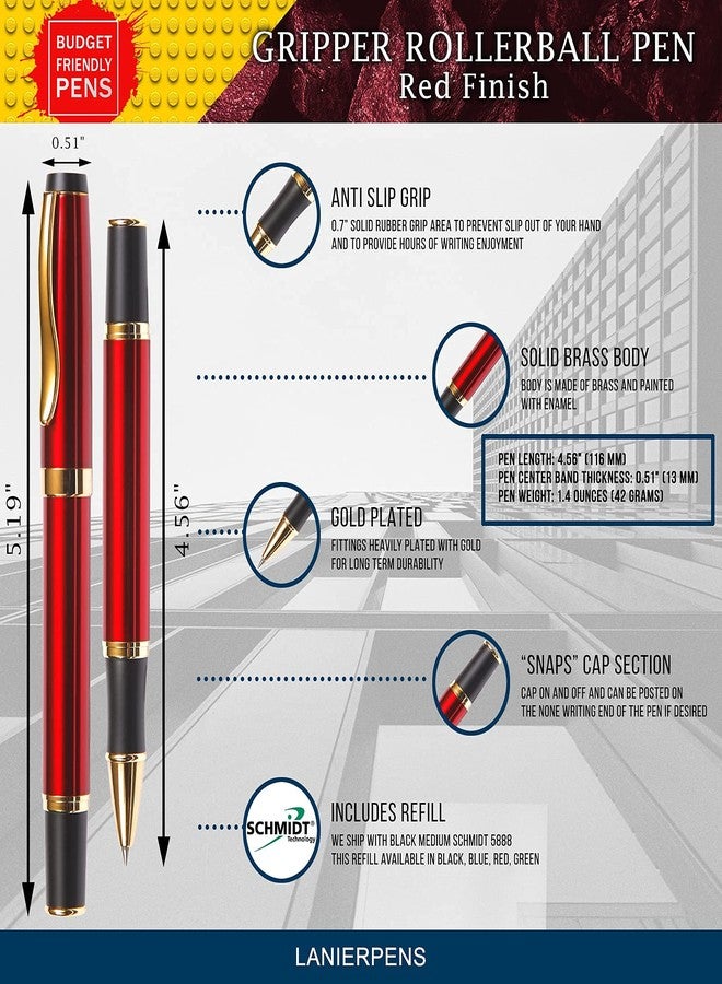 Lanier Pens Gripper Red Roller Ball Pen - Image 4