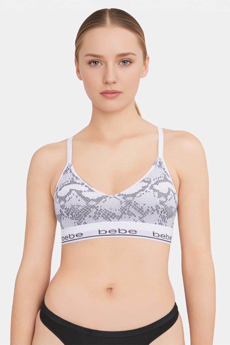 bebe Women Snake Print Padded Bralette, Multicolor - Image 1