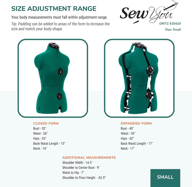 Dritz Sew You Adjustable Dress Form Small - Image 3
