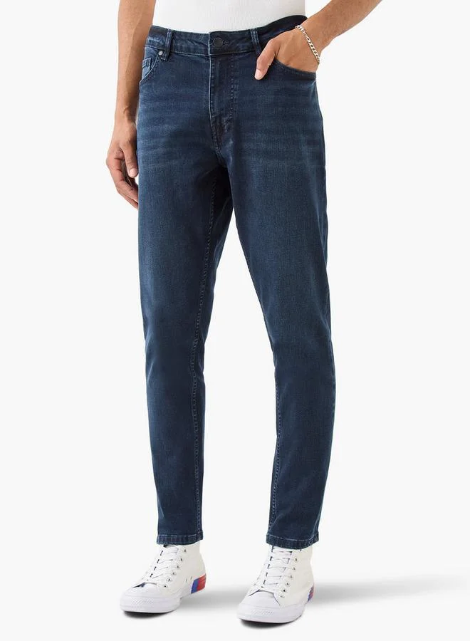 Lee Cooper Lee Cooper Skinny Fit Jeans with Button Closure and Pockets