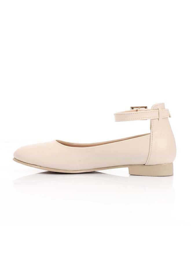 آيس كلوب ICE CLUB حذاء فلات كلاسيكي أنيق بحزام الكاحل – بيج - Image 4