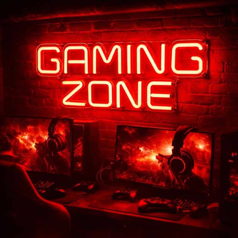 Orange Horseneon Game Zone LED Sign 20 Inch Personalized USB Powered Wall Decor for Gamers - Image 2
