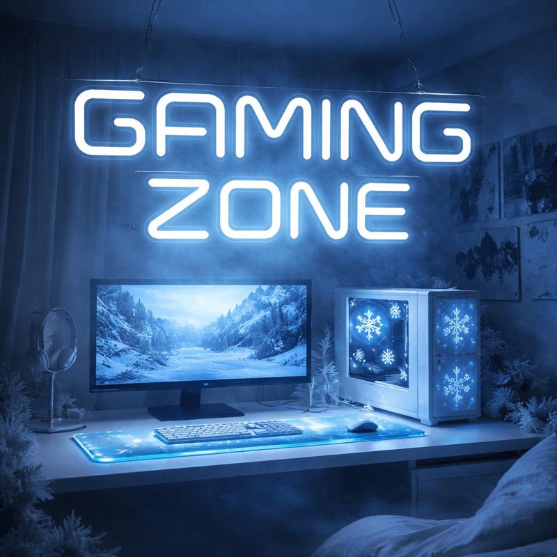 Orange Horseneon Game Zone LED Sign 20 Inch Personalized USB Powered Wall Decor for Gamers - Image 4